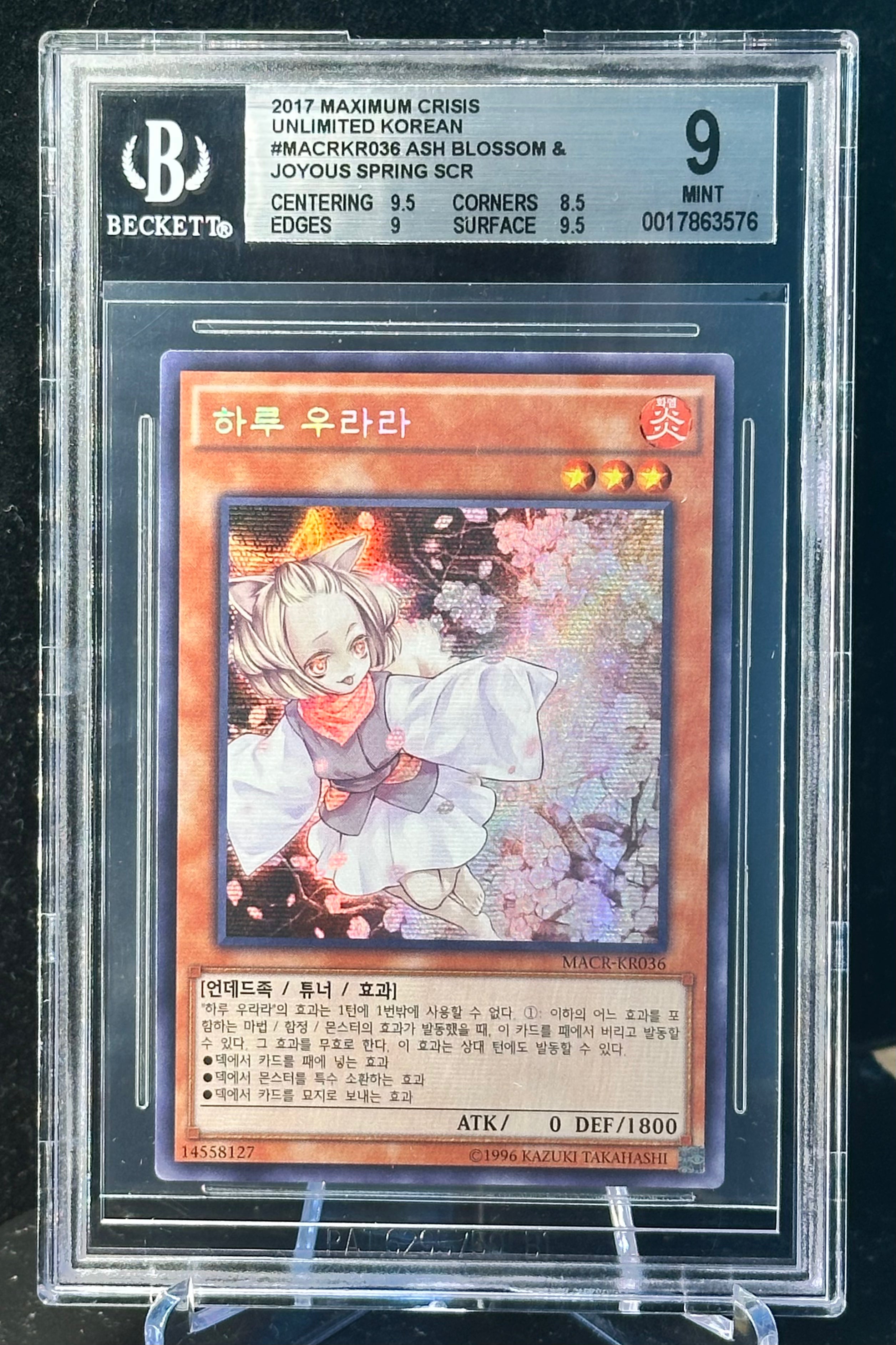 Aschenblüte & Freudiger Frühling, Maximum Crisis (OCG), "MACR-KR036", Secret Rare, koreanisch