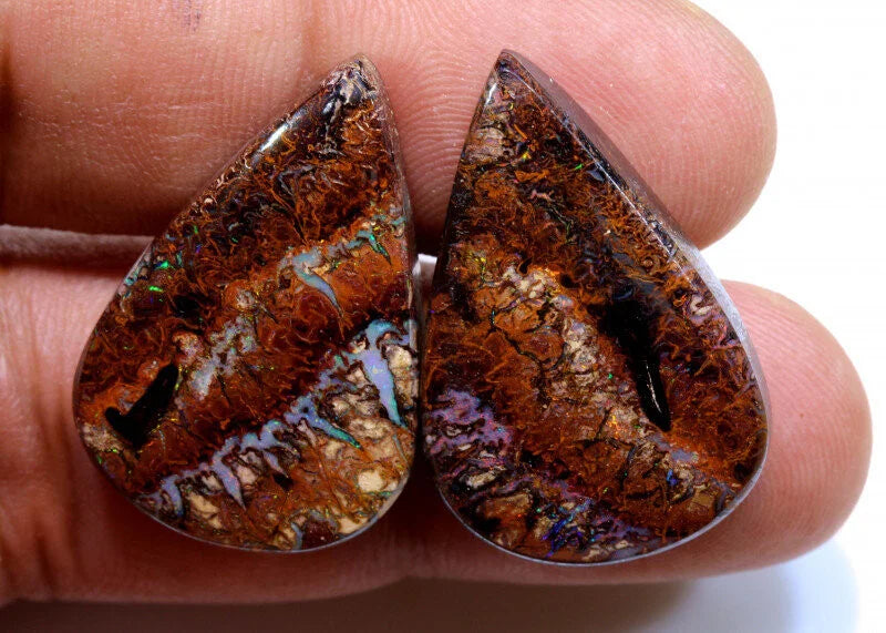 1 Paar Natürliche Australische Yowah Boulder Opale